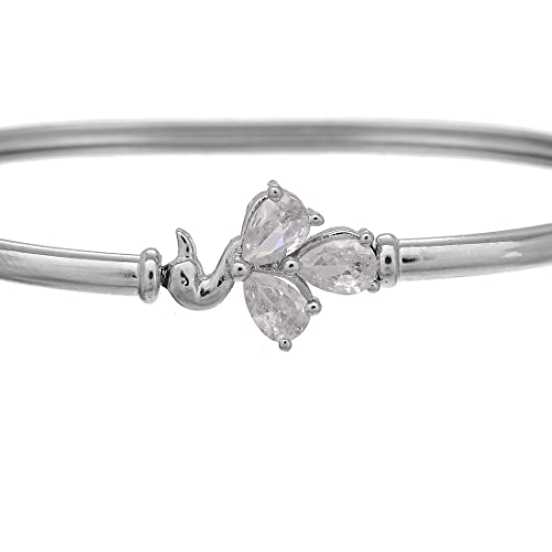 CZ Elegance Floral Teardrop Cut Zircons Bracelet