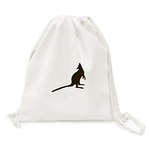 Sac à dos cordon en toile motif kangourou noir le sac shopping léger sans douleur
