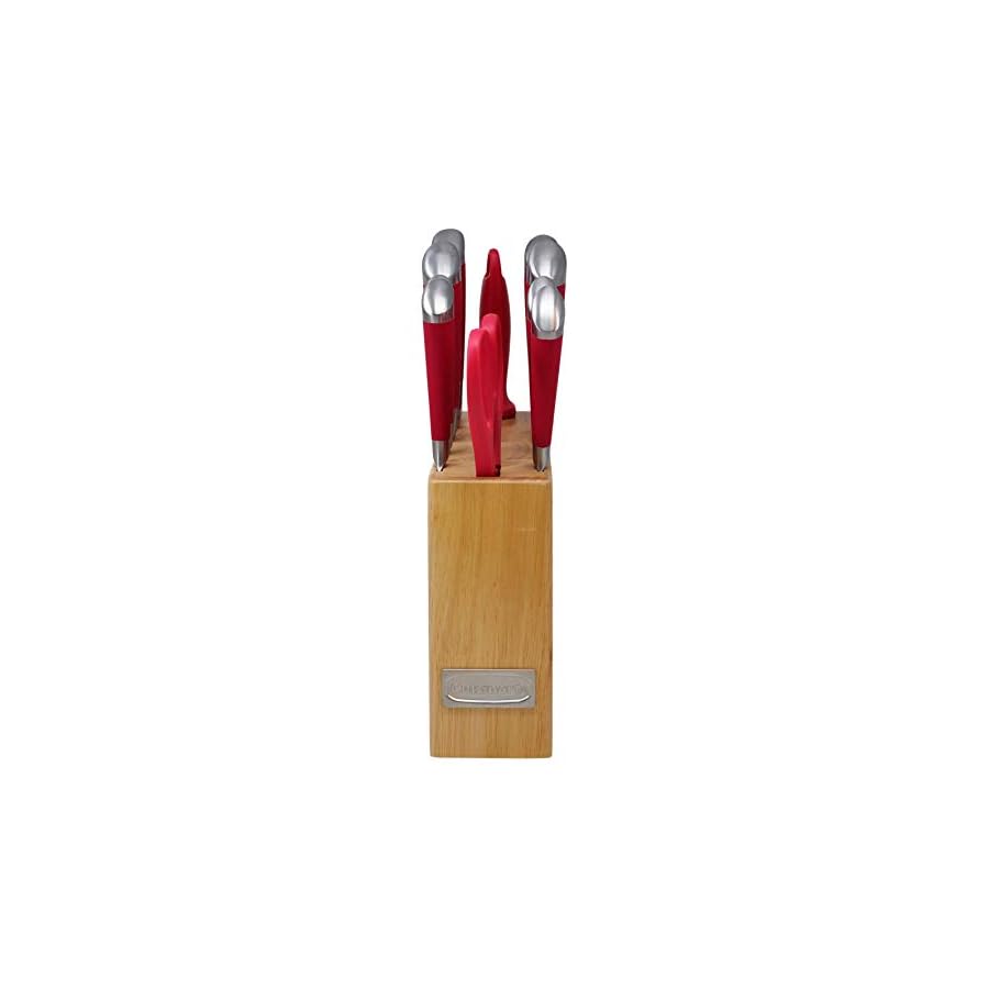 Cuisinart-C77SS-11PRDGR-11-Piece-Arista-Collection-Cutlery-Stainless-Steel-Knife-Block-Set-Red Cuisinart C77SS-11P 11-Piece Arista Collection Cutlery Knife Block Set, Stainless Steel (Red)