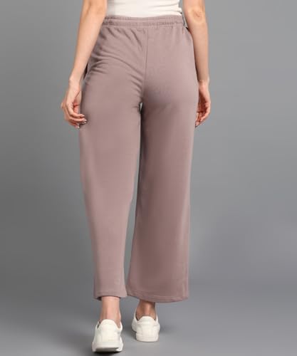 Image of Alan Jones Clothing Women's Relaxed Fit Mid Rise Solid Wide Legs Track Pant