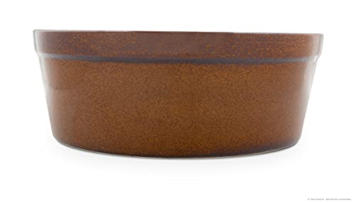 großer Schwerer Hundenapf 3,8 Liter aus Keramik 28x11 cm Fressnapf Futternapf Futterschale Napf, braun