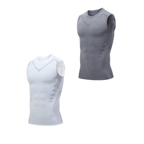 Far-Infrared Tourmaline Magnetic Mens Undershirt, Compression Shirt Men, Warm and Slimming Vest