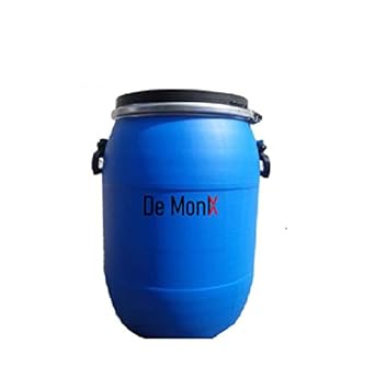 De MONIX Plastic Water Storage Container with Lockring , Unbreakable Jumbo Plus Plastic Drum, Multipurpose Plastic Storage Barrel ( 80 Liters Tank,Colour - Blue )