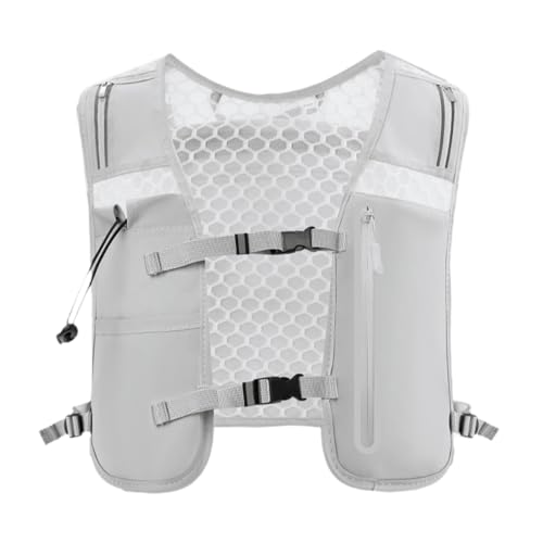 FytStycale Running Vest for Women Men 4L Waterproof Large Capacity Phone Pockets Vest Backpack for Traveling Camping, Gray