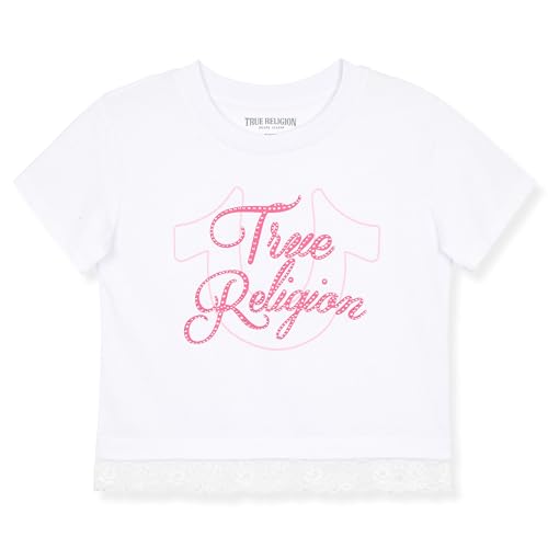 Image of True Religion Girls Short Sleeve Tee Shirt with Embelishments - Soft and Comfortable Girls T-Shirts