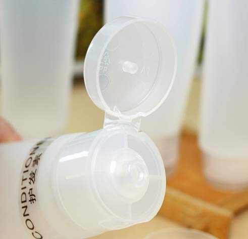 Miniatura 3 de 10 botellas de plástico vacías rellenables de tubos suaves para apretar, botella con tapa abatible, crema cosmética, loción, champú, recipientes de