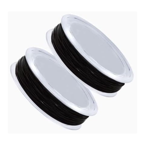 2 Pieces Black Nylon Thread Invisible String, 0.8 mm Tarnish Resistant Jewelry Beading Wire, Black Invisible Bracelet String, for Hanging Decorations, Crafts and Jewelry Makinga Cover