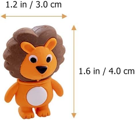 Image of AK Store (Pack of 4) 3D Cute Cartoon Shape Rubber Pencil Erasers, School Stationery for Kids, Boys Girls, Birthday Return Gifts (Lion)