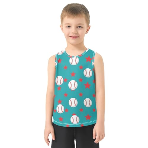 J JOYSAY Cartoon Baseball Stars Boys Tank Top Sleeveless Muscle Shirts Quick Dry Active Workout Sport Kids T-Shirts 3-15T2