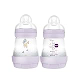 MAM Easy Start Anti-Colic Baby Bottle 5 oz, Slow Flow, Breastfeeding-Like Silicone Nipple Bottle, Reduces Colic, Gas, & Reflux, Easy-to-Clean, BPA-Free, Vented Baby Bottles for Newborns, 0-3 Months