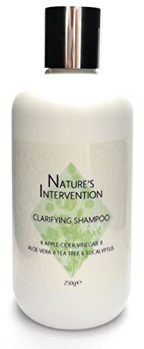 99% Natürliche KLÄRUNG SHAMPOO - APFELESSIG, ALOE VERA, TEEBAUM & EUCALYPTUS - 250ml von NATURE’S INTERVENTION. Ohne Parabene, Ohne Sulfate. Konzentriert. pH 5.5 fur Empfindliche Haut Cover