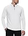 MAGCOMSEN Men's 1/4 Zip Sweatshirt Long Sleeve Fleece Lined Thermal Quarter Zip Pullover Golf Half Zip Sweater Thermal Tops White,M
