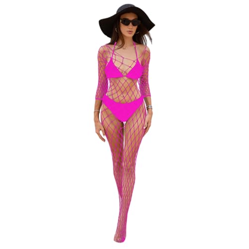 Pyasuye Frauen Sehen Durch Mesh BodyStocks Dessous Langhärme Nickless Overall Strumpfhosen Exotische Babydolls Unterwäsche Mesh Strumpfhosen...