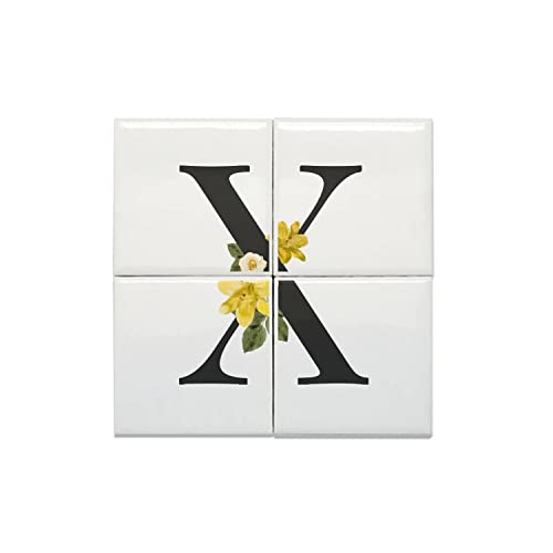 Carreaux Céramique Décoratif Alphabet Prénom Fleurs, Cadeau Personnalisé Idéal