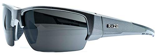 Raze Eyewear B-RAZE Sport Sunglasses Protection Polarized (Metallic Gray/Smoke)