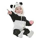 TONWHAR Unisex-Baby Animal Onesie Costume Cartoon Animal Outfit Homewear Kids' One-Piece Rompers(6-12 Months, Panda)