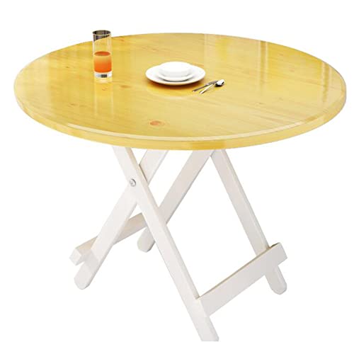 Portable Foldable Dining Table Round Table Kitchen Table Small Apartment Desk Motorhome Table(Size:80X80X74CM)