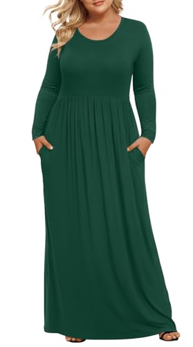 Image of LONGYUAN Women's Plus Size Maxi Dresses for Curvy Women Casual Long Dress XL-6XL
