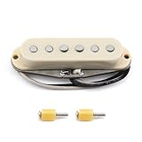 FLEOR Vintage Alnico 5 Handaufzug SSS Single Coil Neck Pickup für ST E-Gitarre, cremefarben