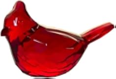 Tustao Red Acrylic Cardinal Figurine Home Decor Glass Red Bird Statue for Illuminated Home Display Collectible Figurines Home Décor Accents