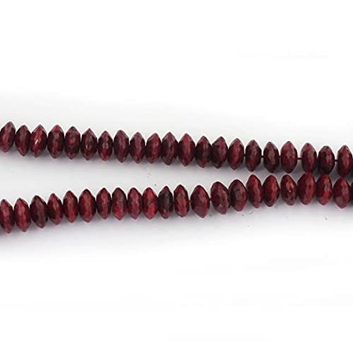Rubis naturel rondelle 9mm-13mm avec taille German Cut sur fil de 16"