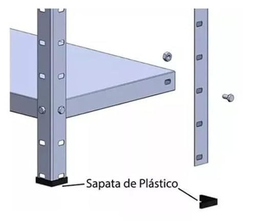 ESTANTE DE AÇO MULTI-USO 30 CM 06 PRATELEIRAS - CINZA
