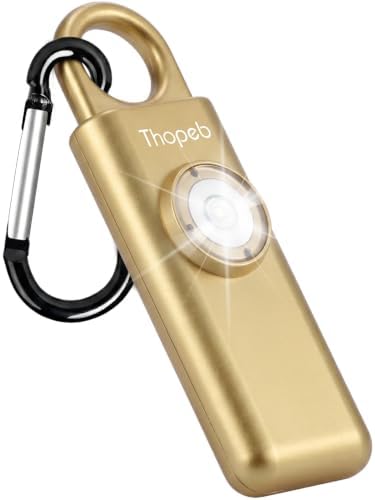 Thopeb Taschenalarm Extra Laut 130 dB Mit Heller-LED Für Selbstverteidigung Frauen, SOS-Stroboskoplicht, Alarm Für Frauen Unterwegs Mit Schlüsselanhänger – Für Damen, Senioren& Kin