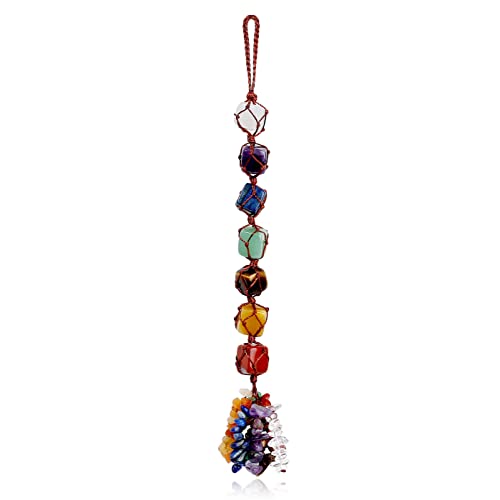 XIANNVXI 7 Chakra Crystals Hanging Healing Crystal Gifts Chakra Gifts Crystals and Healing Stones Hippy Wiccan Reiki Bohemian Spiritual Witchy Gifts for Women Car Hanging Accessories