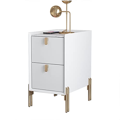 Mesitas de Noche Blancas Modernas 2 Cajones Marca Generic