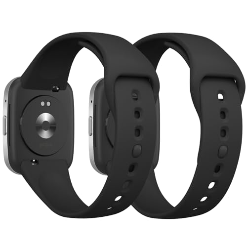 Yisica 2 Piezas Correa Compatible con Redmi Watch 3 Active Mujer Hombr, Pulsera de Repuesto de Silicona Suave para Redmi Watch 3 Active (Negro/Negro)