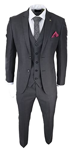 Dark Grey Charcoal 3-Piece Suit for Men by Paul Andrew