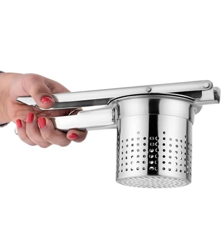 Image of Hornbills Stainless Steel Hand Press Potato Masher Heavy Duty Food Presser for Potatoes Purple Potato Pumpkin Lemon Fruit Juice Squeezer