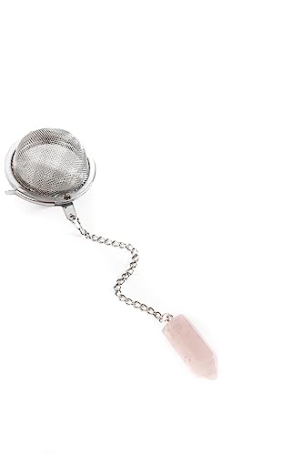 The Traveling Teapot Tea Infuser for Loose Leaf Tea-Cute reusable steeper stainless steel mesh, strainer ball holder accessory, single diffusers brewer strainers infusers diffuser (Rose Quartz)
