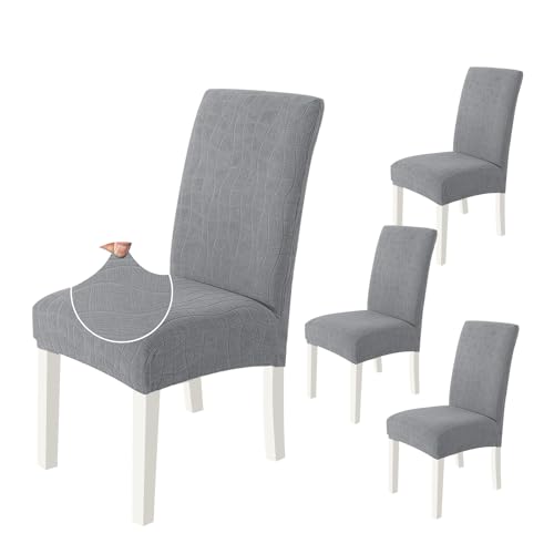 Ystyle Housse De Chaise 4 Pièces, Housse Chaise Salle À Manger Élastique, Couvre Chaise Moderne Extensible, Lavable Protection Chaise, Universel Housse pour Chaise...