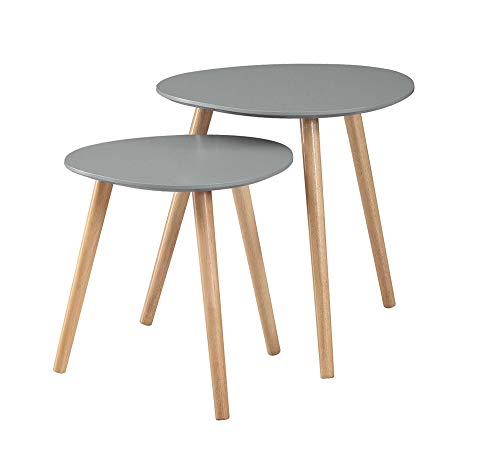 Convenience Concepts Oslo Nesting End Tables, Gray / Light Oak #TOP4