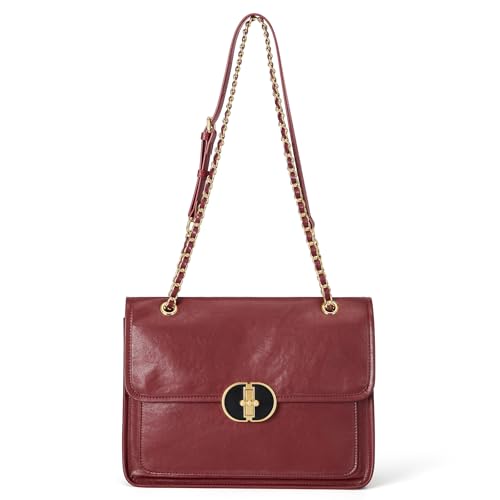 Cnoles Crossbody Bags for Women Fashion Leather Shoulder Bag with Chain Strap Trendy Clutch Satchel bag Ladies Purse