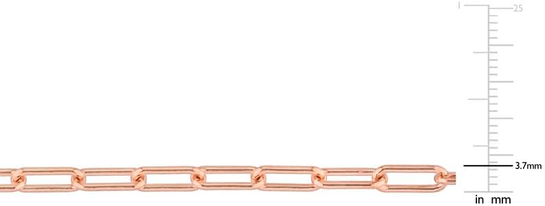 Italian 925 Sterling Silver Paperclip Chain Necklace - for Men & Women - Available in Silver, Yellow or Rose Plated Sterling Silver - in 3.5mm or 5mm Widths - Versatile Lengths: 16in, 18in, 20in, 24in, 32in - Image 4