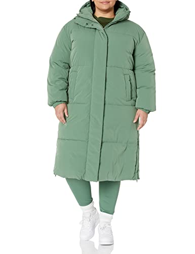 Amazon Essentials Damen Übergroße Lange Pufferjacke (Erhältlich in Übergröße), Salbeigrün, XX-Large