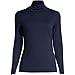 Lands' End Womens Long Sleeve Shaped LWCM Turtleneck Radiant Navy Petite Medium