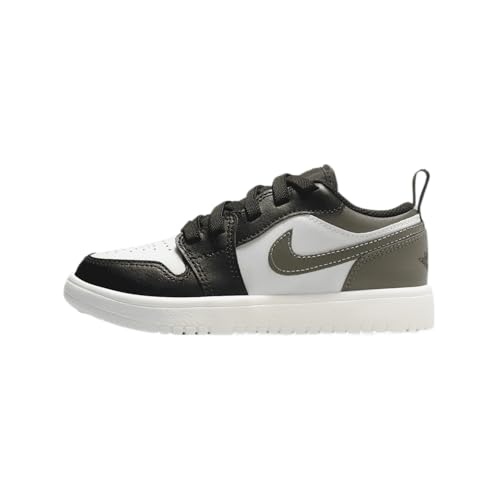 Jordan 1 Low Alt Little Kids' Shoes (DR9748-092, Black/Medium Olive/Sail/White) Size 12.5