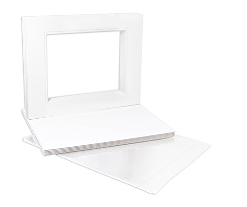 Review Pack of 10 16x20 White/White Double Mats Mattes with White Core Bevel Cut for 11x14 Photo + Backing + Bags