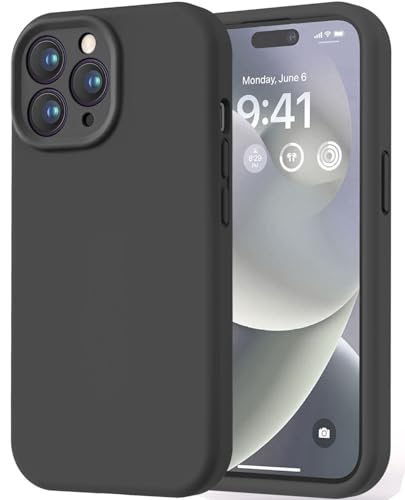 Image of LOVE 3000 Designed for iPhone 15 Pro Case, Premium Silicone with [Soft Anti-Scratch Microfiber Lining] Shockproof Protective Phone Case for Men Women Girls 6.1 inch, Black