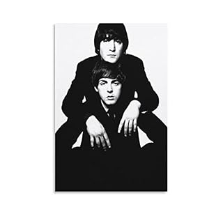 WOZAJ Tableau Toile Decoration 30X50cm sans Cadre John Lennon Paul McCartney Poster Teenage Wall Murals for Living Room Bathroom - Les Beatles, Paul McCartney, John Lennon, RIngo Starr, George Harrison