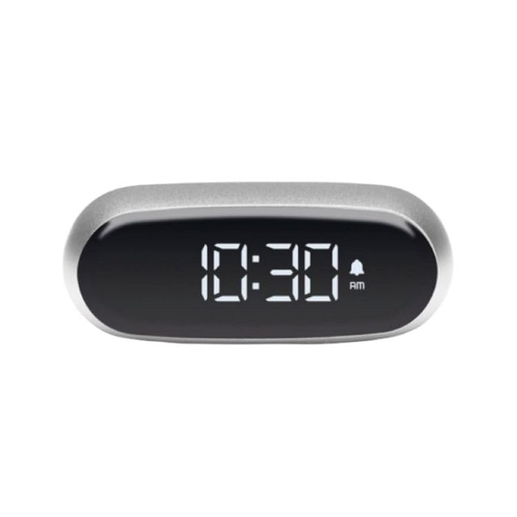 Lexon MINUT Kompakter Mini-Wecker mit VA-LCD-Display, Pure Black, Touch-Steuerung, Snooze-Funktion und Hintergrundbeleuchtung, wiederaufladbarer Akku, Aluminium