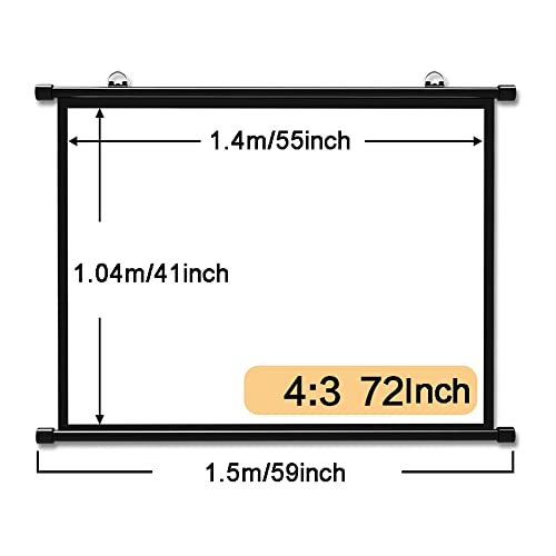 Pantalla Manual TOCTUS 72 pulgadas 4:3 HD Portátil miniatura 7