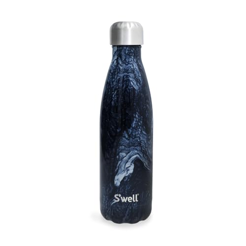 S'well Original Water Bottle, Azurite Marble, 500ml, Vacuum Insulated Bottle Keeps Drinks Cold and Hot, BPA-Free Stainless Steel Leak Proof On The Go Hydration, Blue