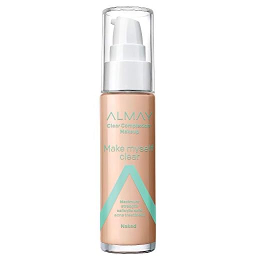 Foundation by Almay, Acne Face Makeup with Salicylic Acid, Face Makeup with Skincare Ingredients, Matte Finish, Hypoallergenic, Cruelty Free, Dermatologist Tested Foundation, 300 Naked, 1 Oz