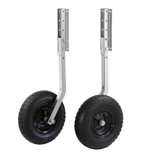 ZHAIUPON 12 Stainless Steel Boat Launching Wheels 500 LBS Load for Inflatable Rowing & Sailing VesselsBlack