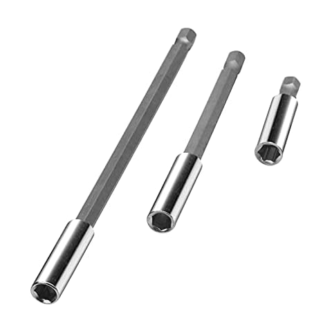 MEETANG 3 PCS Magnetic Bit Holder Screwdriver Bit Holder Drill Bit Extension for Fasten Screws Nuts Any Drill Handheld Driver,1/4" Socket, 50/100/150mm Cover