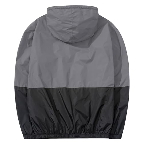 Men's Lightweight Windbreaker Jackets Outdoor Hooded Pocket Raincoat Jacket2